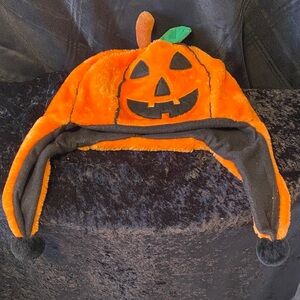 Kids Pumpkin Halloween Hat - Orange and Black